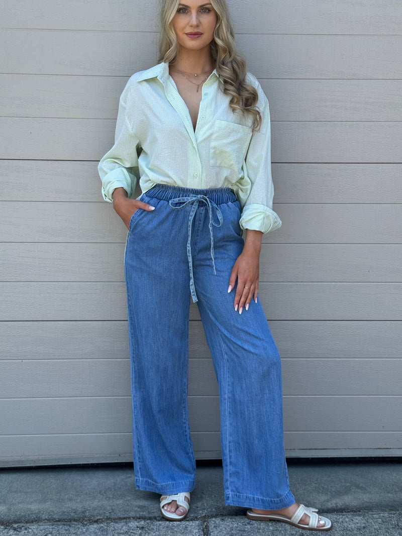 Lila Drawstring Denim Pant
