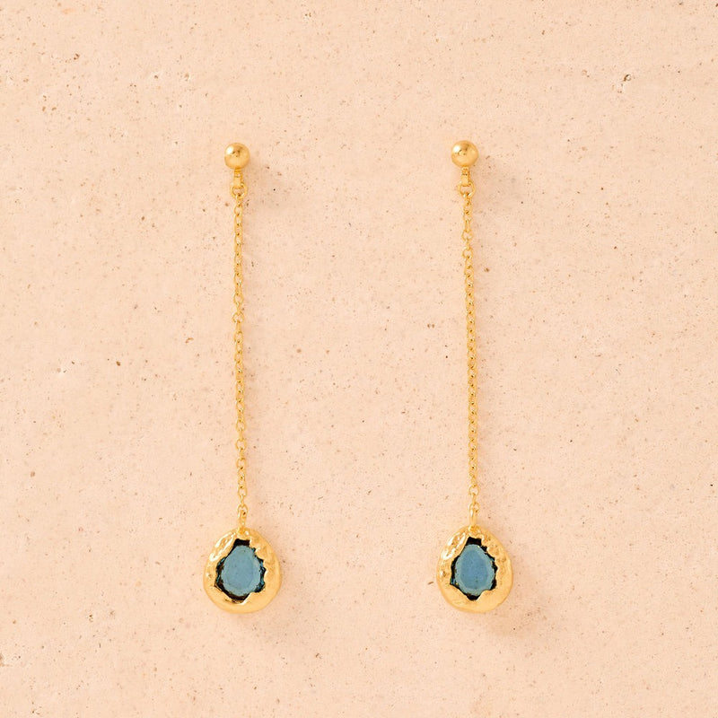 Lysia Blue Long Earring