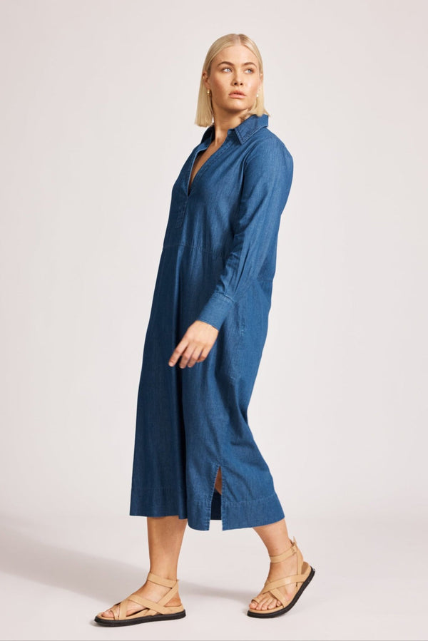 Melenia Denim Collared Dress