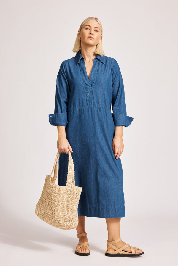Melenia Denim Collared Dress
