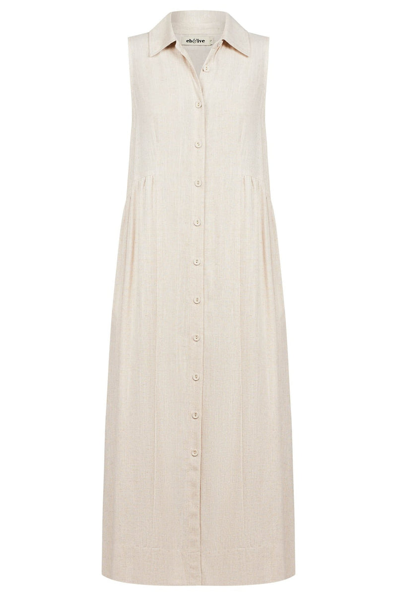 Alesia Sleeveless Shirt Dress