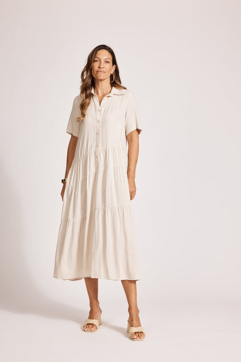 Alesia Tiered Shirt Dress