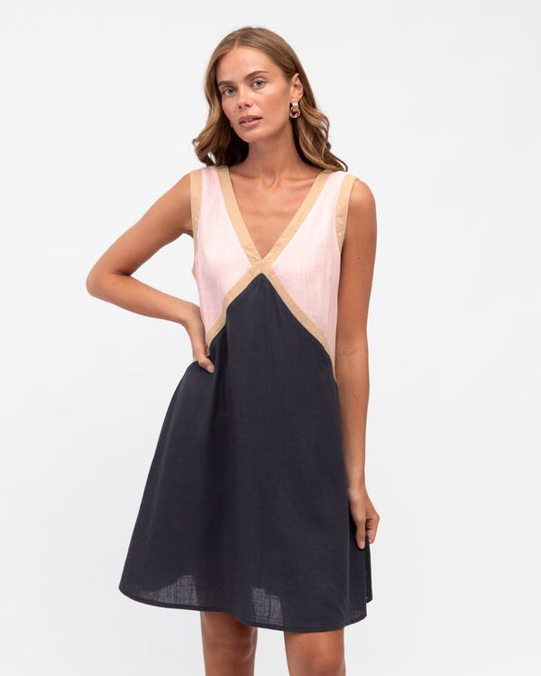 Contrasted Mini Dress