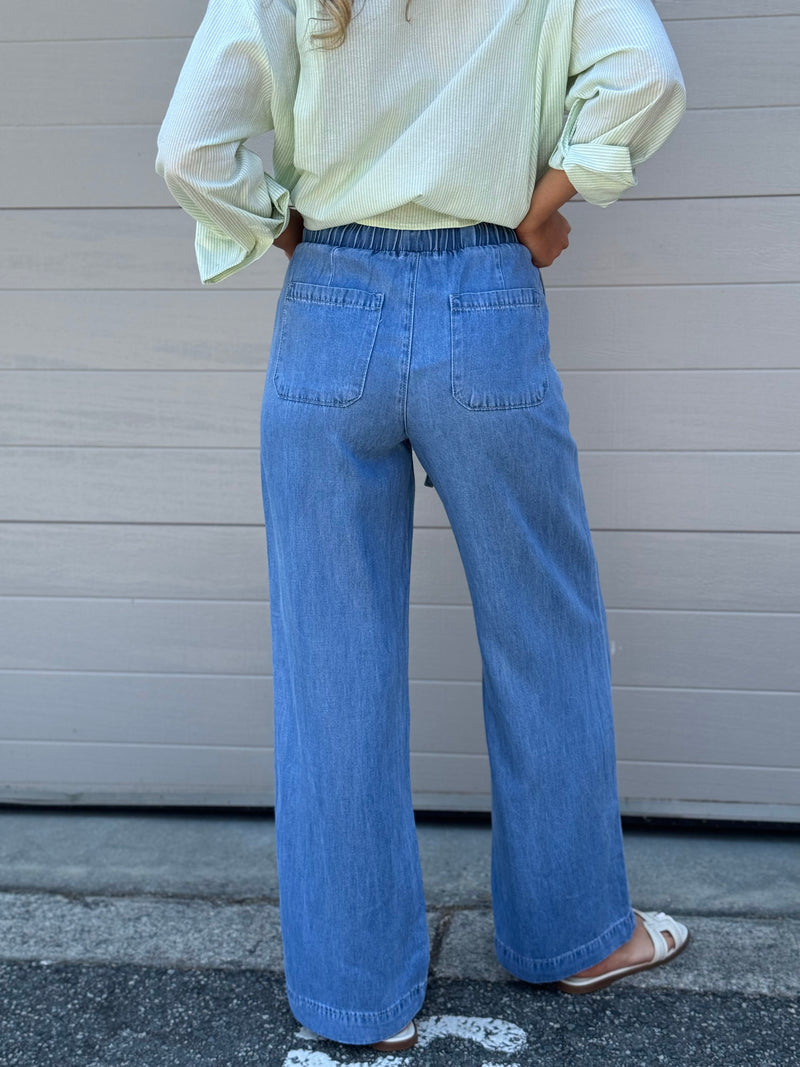 Lila Drawstring Denim Pant