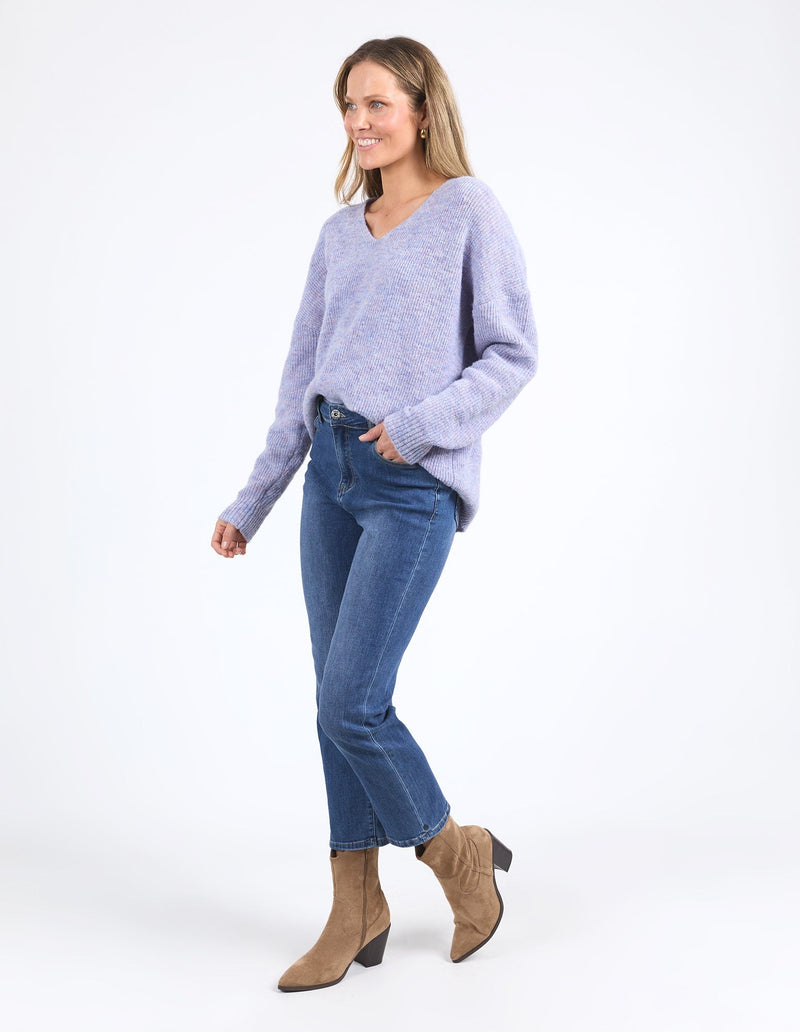 Verity V Neck Knit - Lilac