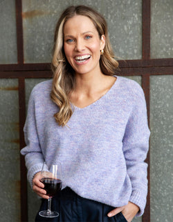 Verity V Neck Knit - Lilac