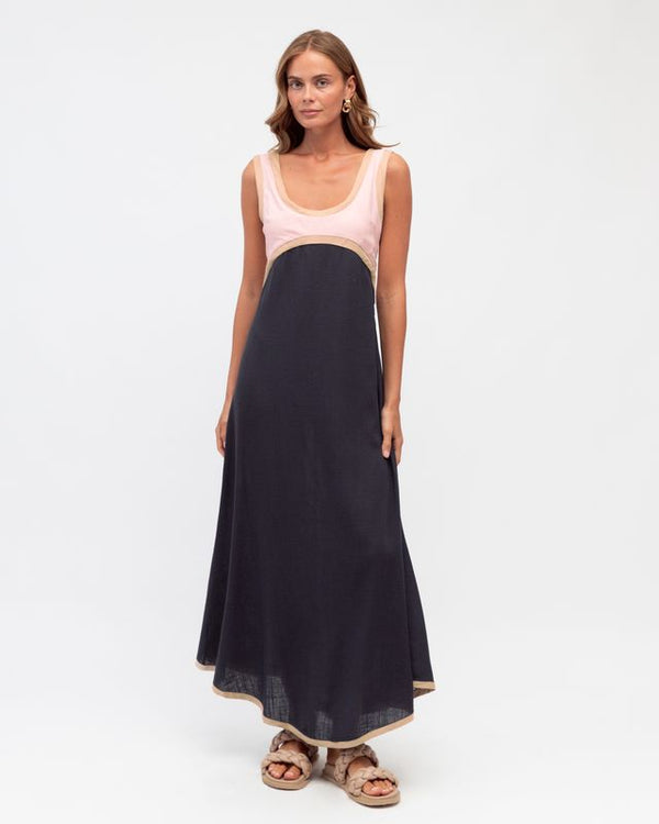 Contrast Maxi Dress