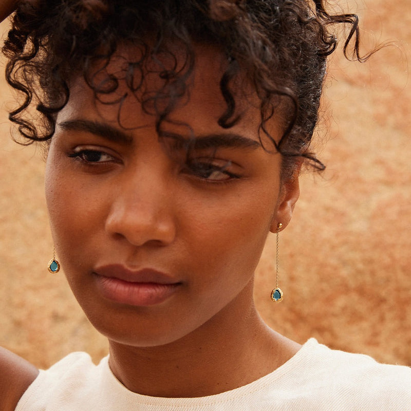 Lysia Blue Long Earring