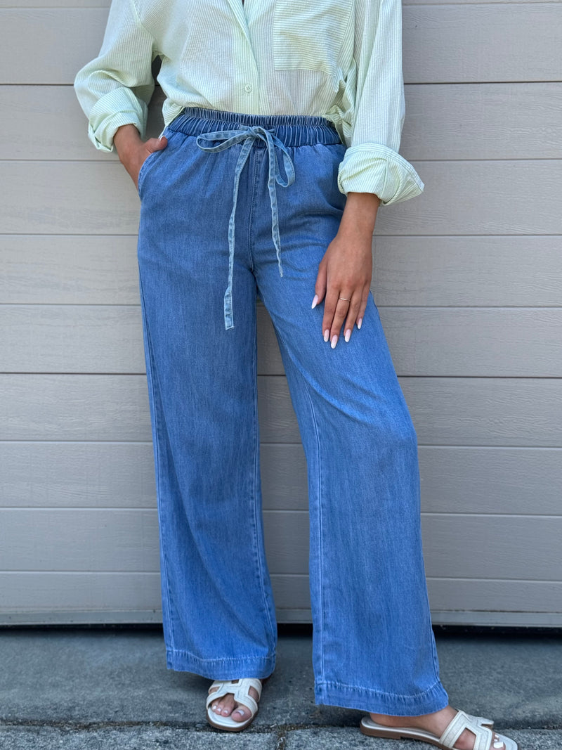 Lila Drawstring Denim Pant