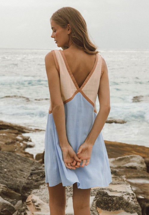 Contrasted Mini Dress