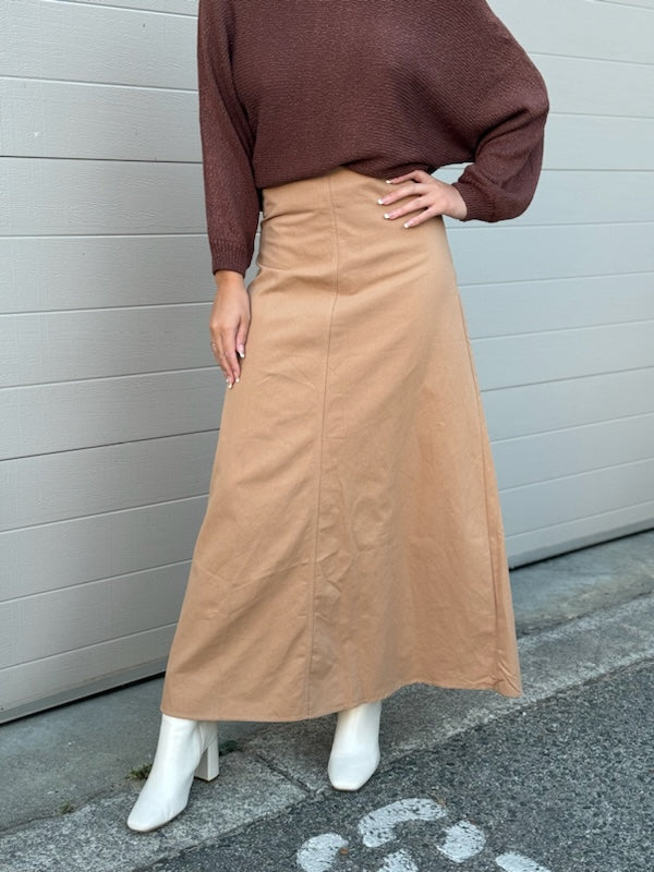 A Line Panel Midi Skirt