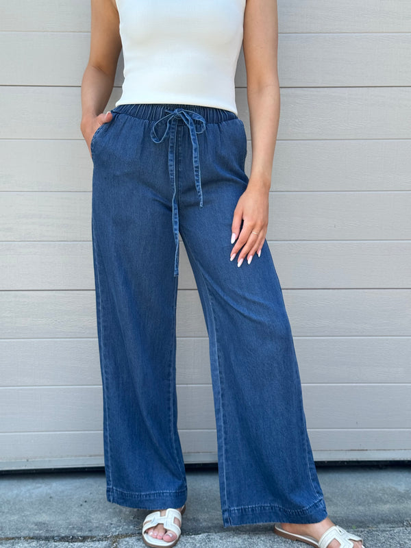 Lila Drawstring Denim Pant