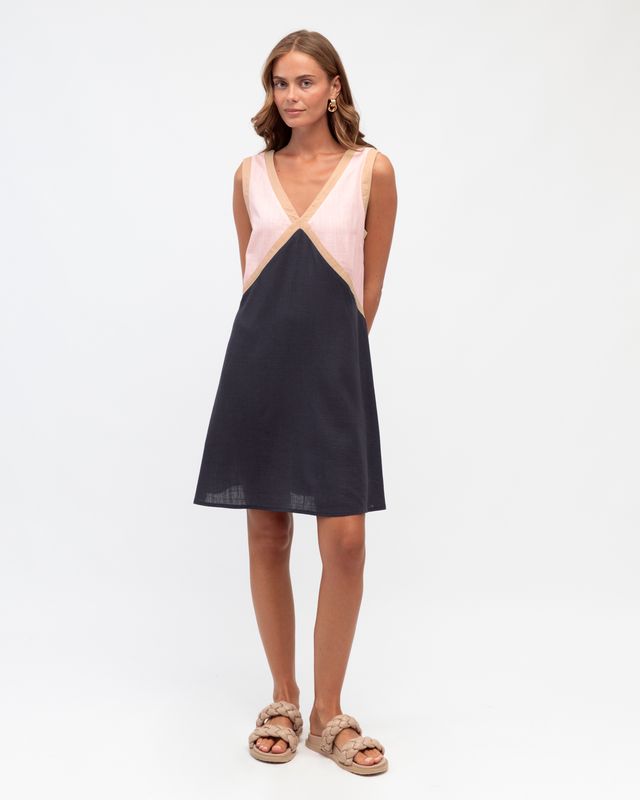 Contrasted Mini Dress