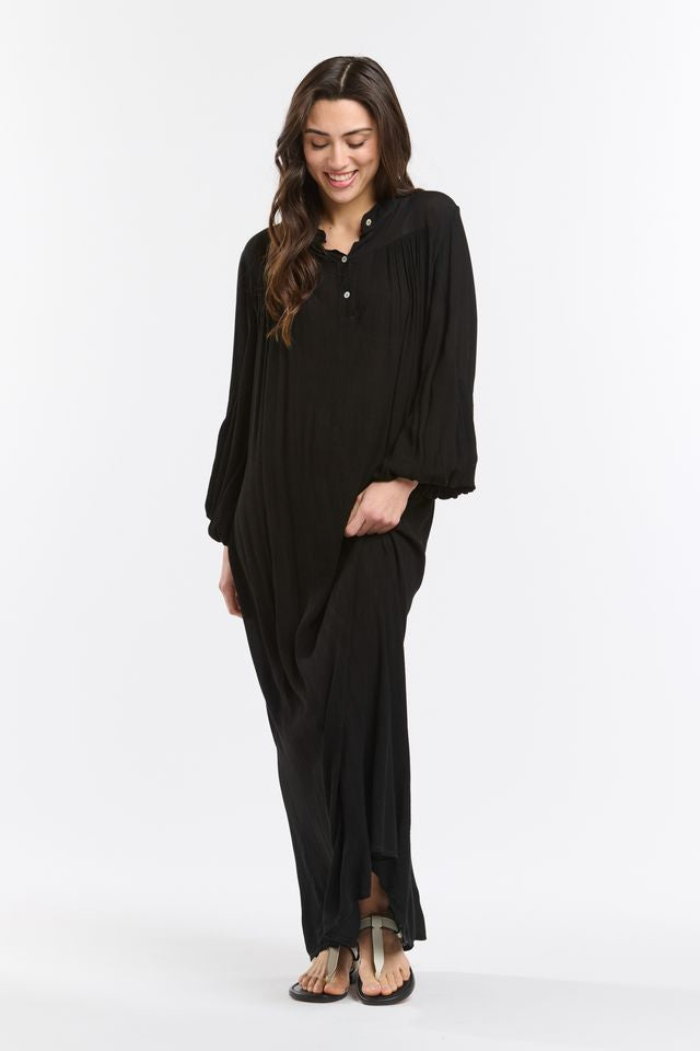 Stand Collar Billow Dress