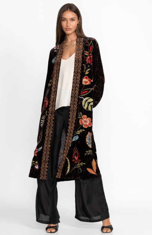 Isabella Velvet Bishop Sleeve Kimono