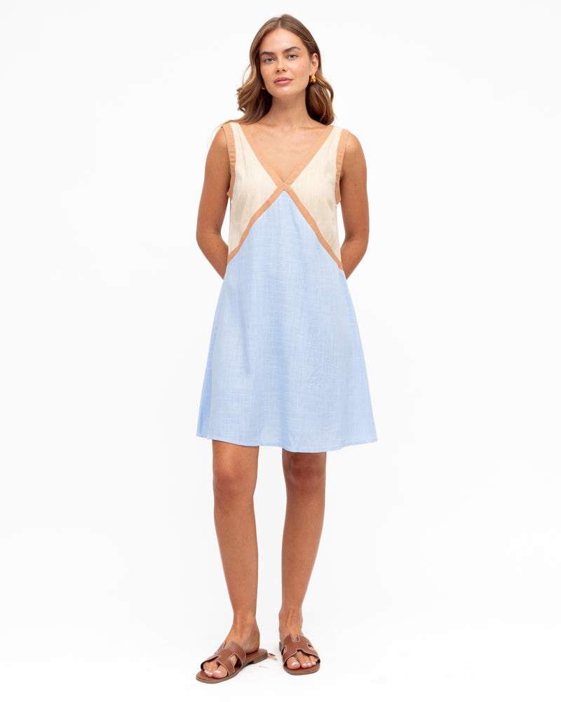 Contrasted Mini Dress