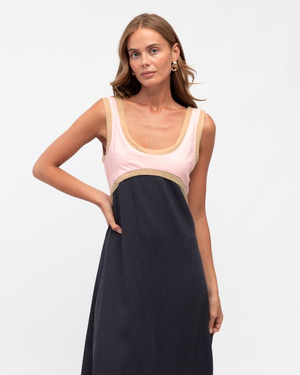 Contrast Maxi Dress