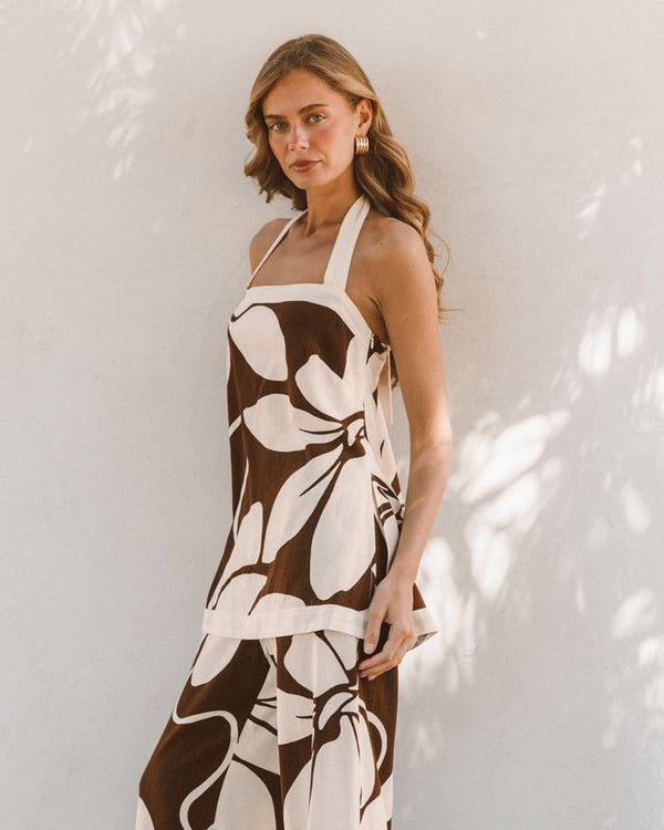 Summer Bloom Halter Neck Top