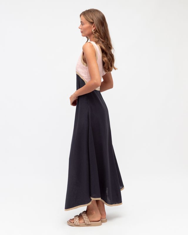 Contrast Maxi Dress